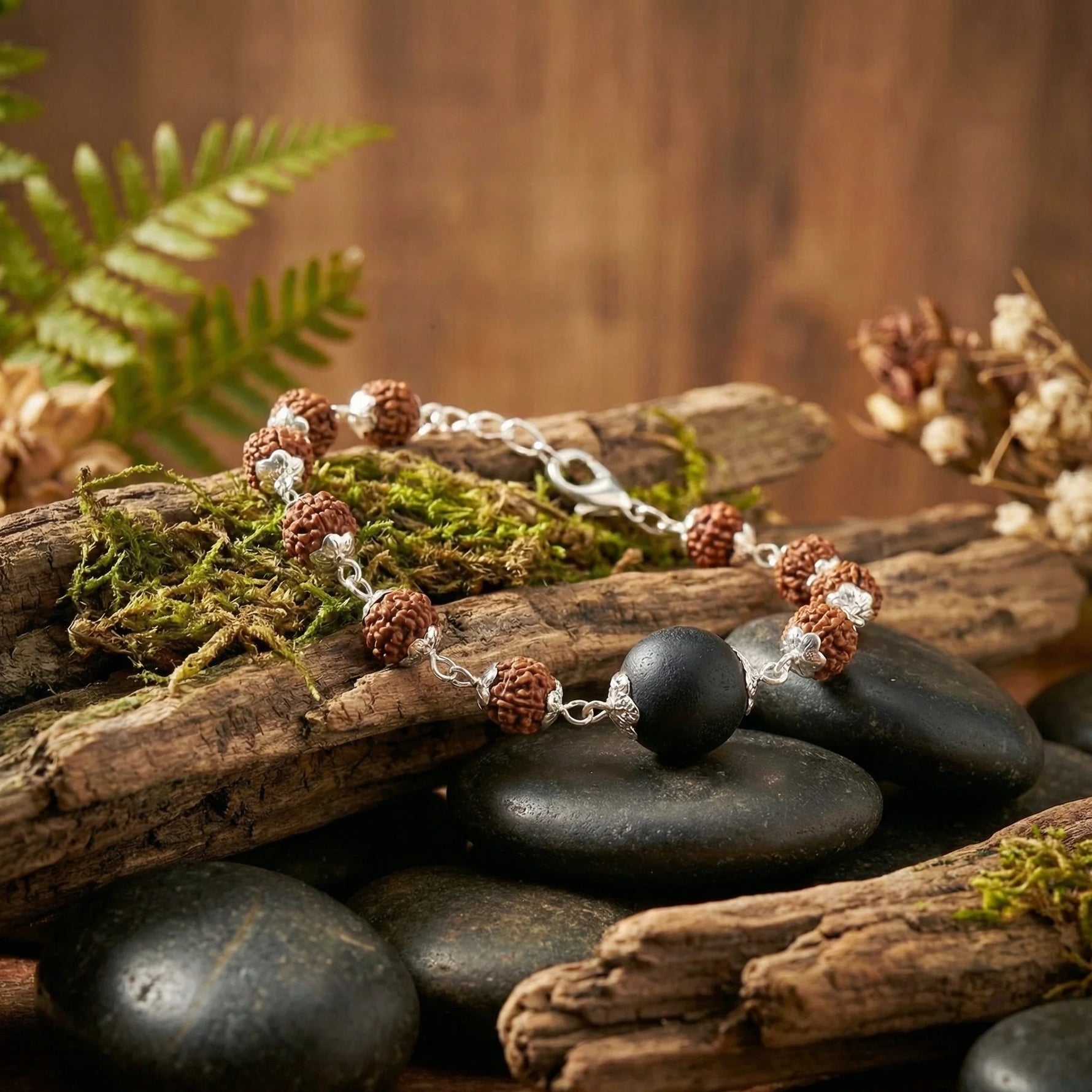 Rudraksha Silver Cap Karungali Bead Bracelet - view 8