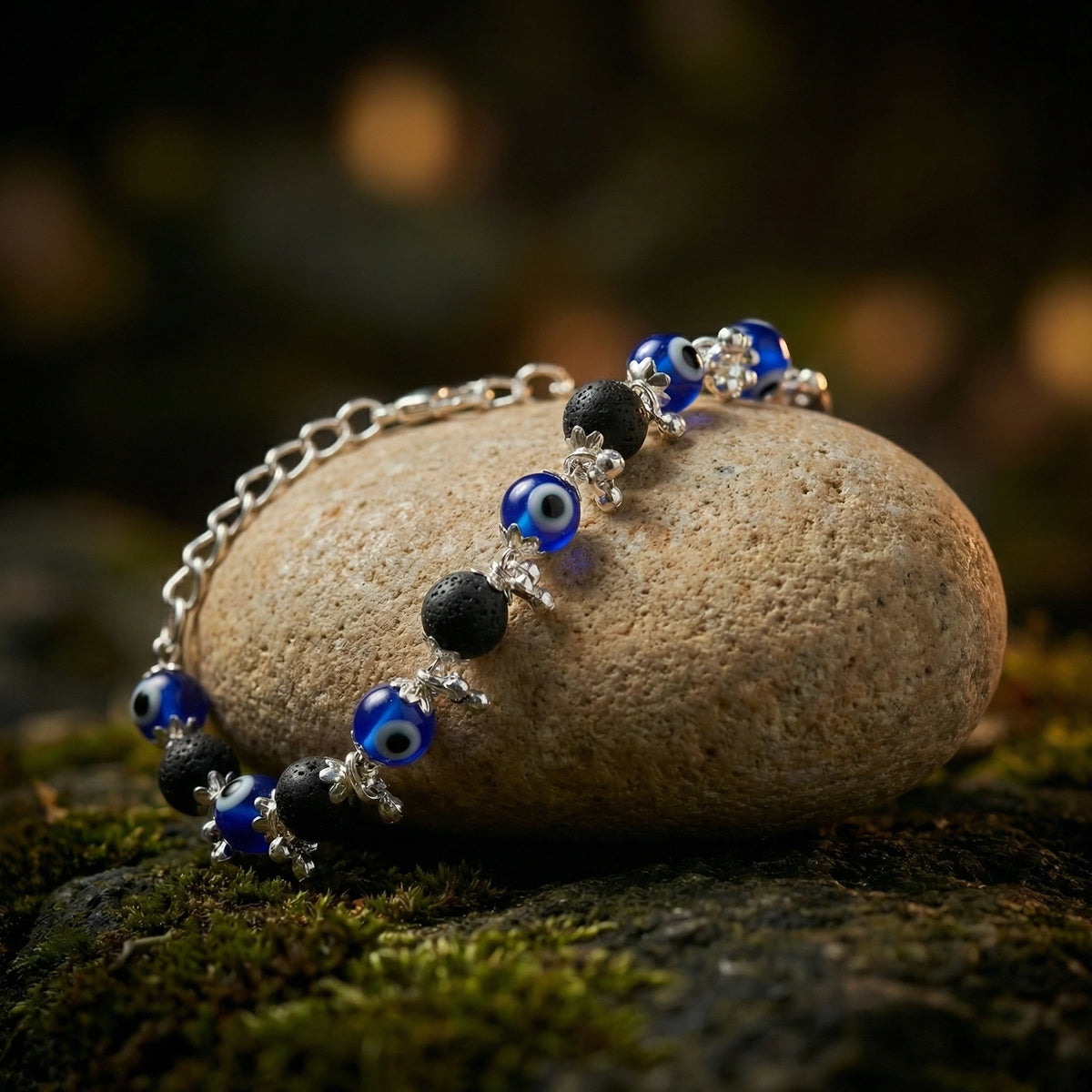 Evil Eye Karungali Floral Bracelet for Women