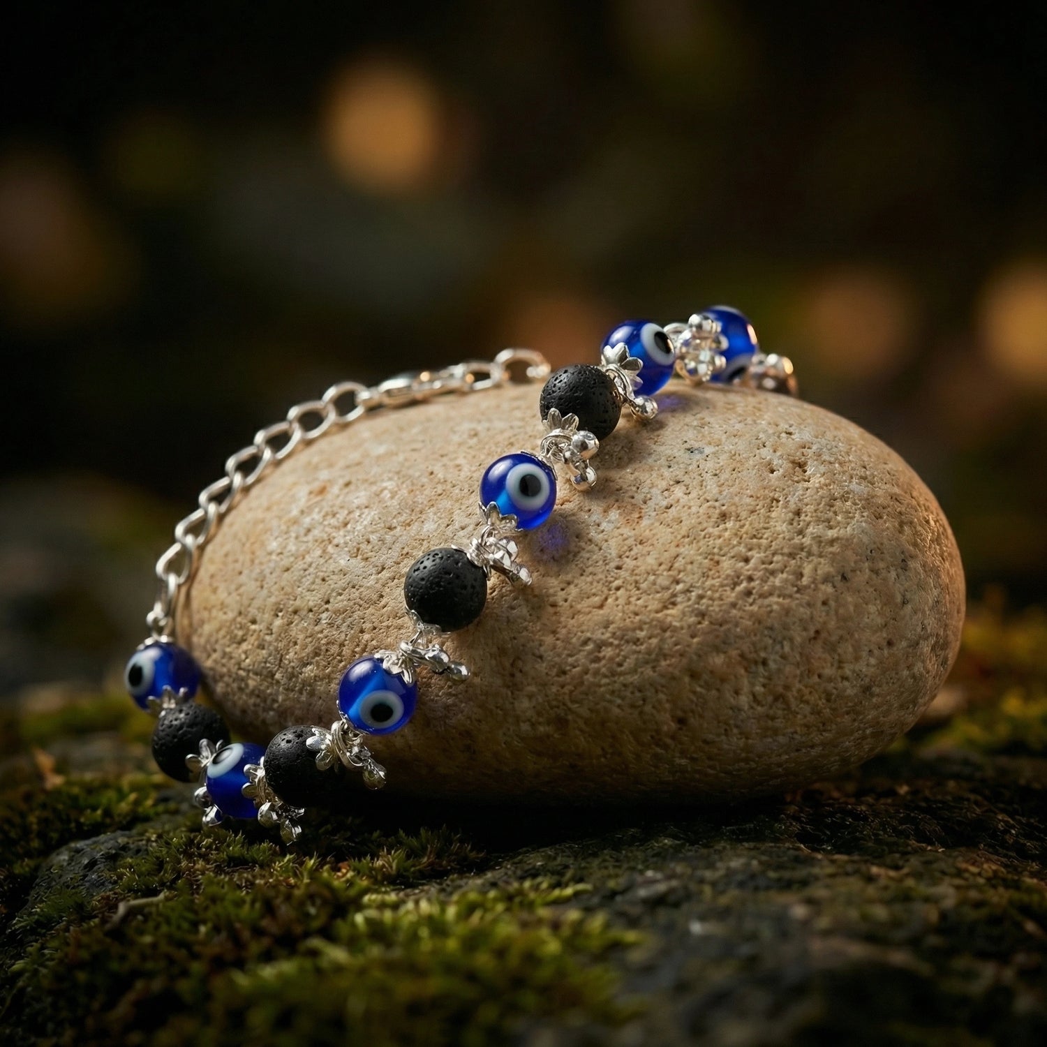 Evil Eye Karungali Floral Bracelet for Women