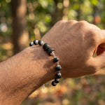 Silver Cap Karungali Bracelet with Karungali Damroo - view 7