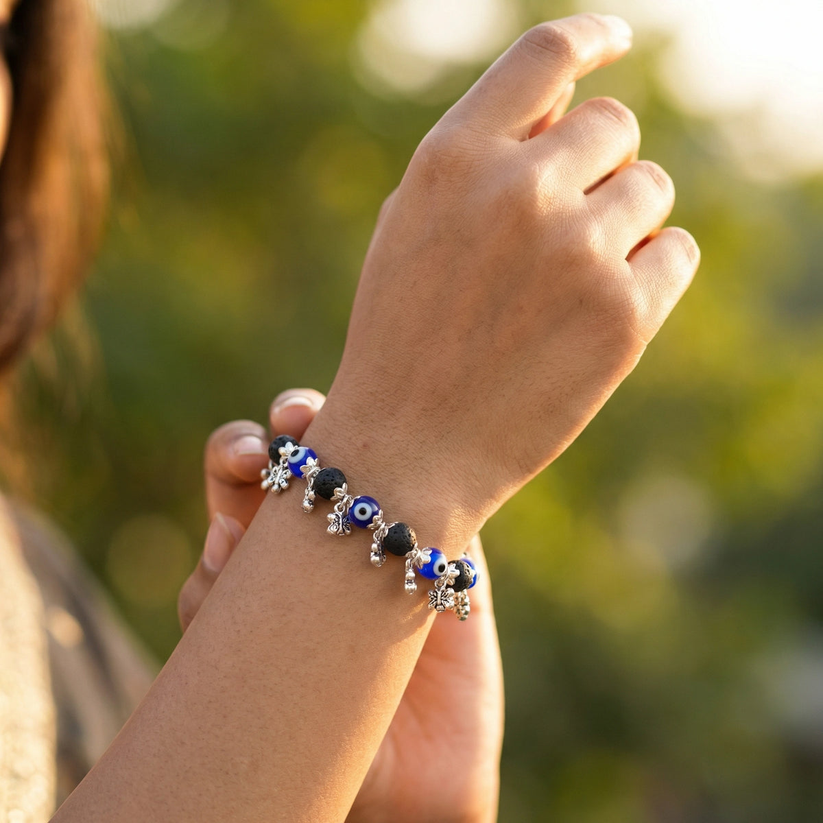 Evil Eye Karungali Floral Bracelet for Women - view 3