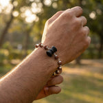 Rudraksha Silver Cap Karungali Damroo Bracelet