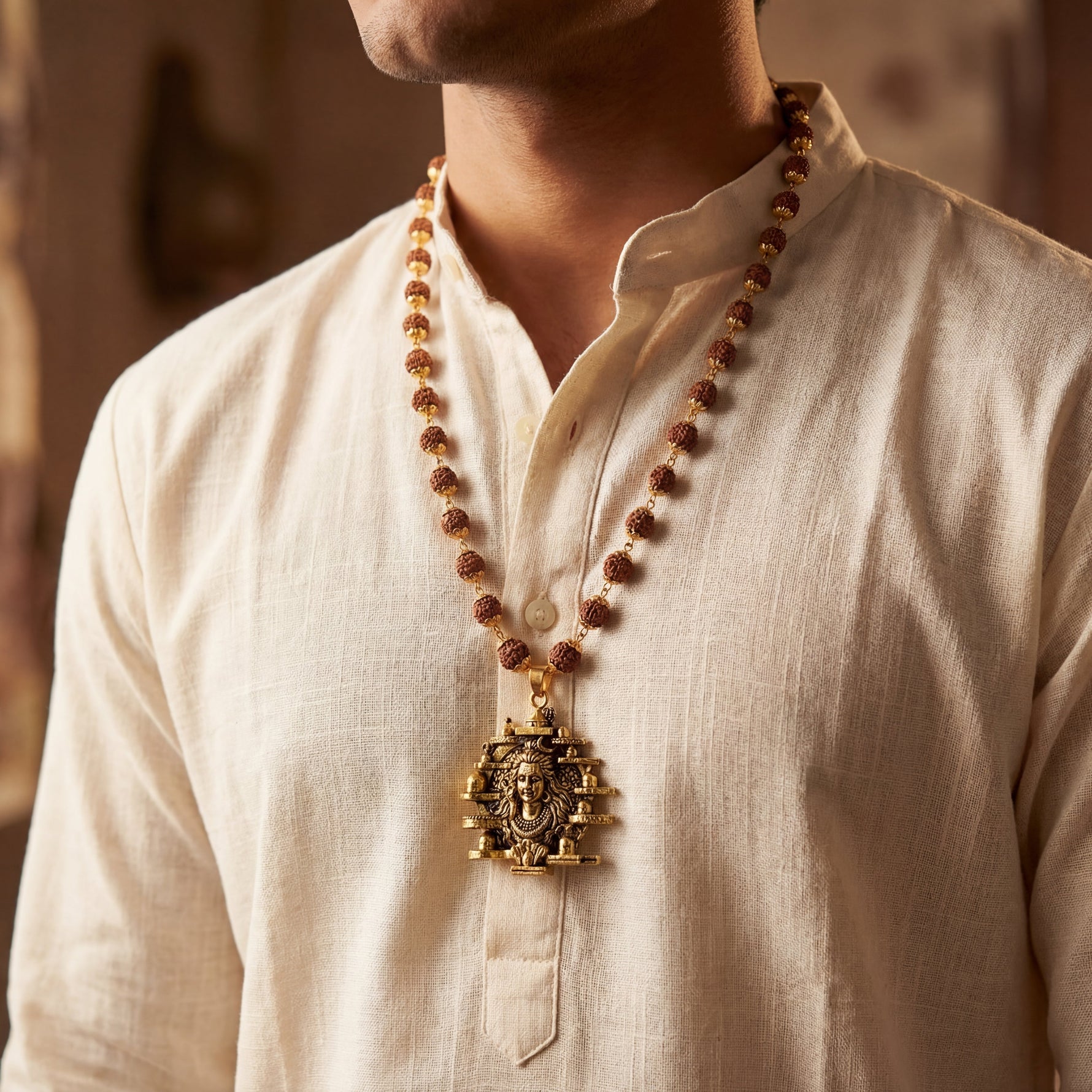 Rudraksha Mala with 12 Jyotirling Shiv Pendant - view 10