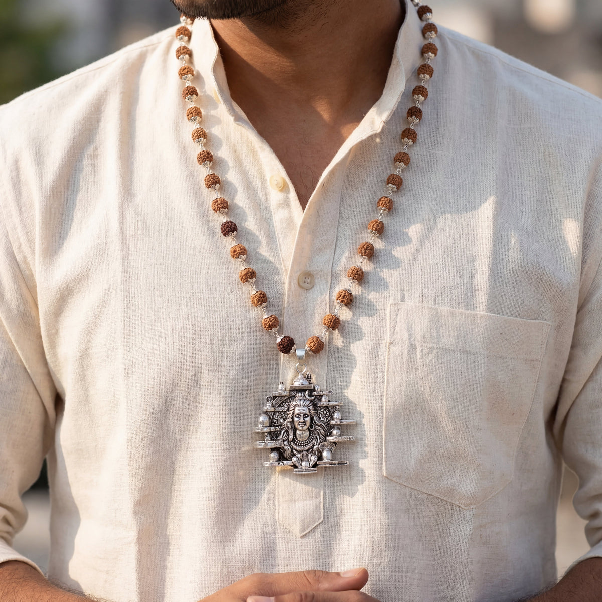 Rudraksha Mala with 12 Jyotirling Shiv Pendant - view 11