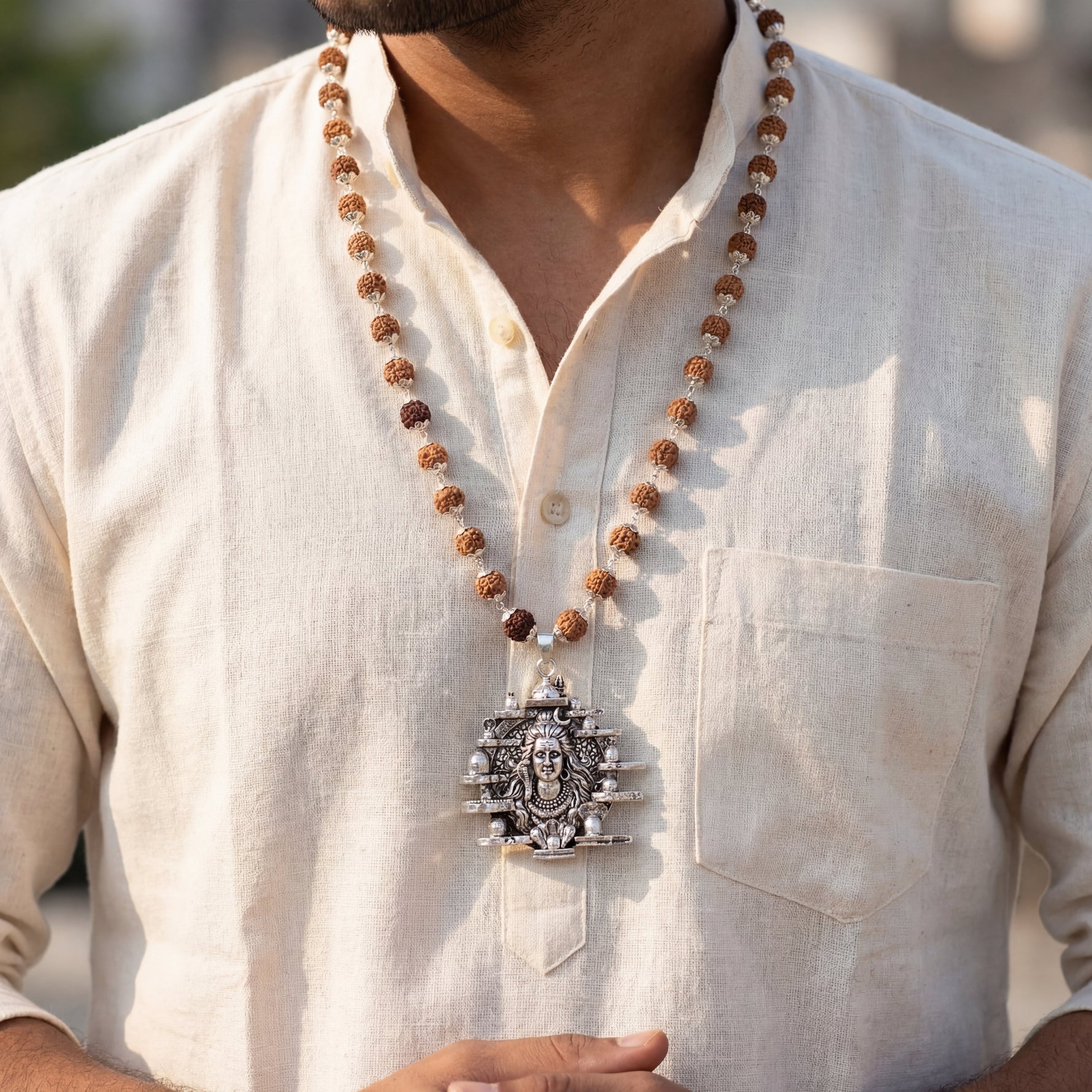 Rudraksha Mala with 12 Jyotirling Shiv Pendant - view 11
