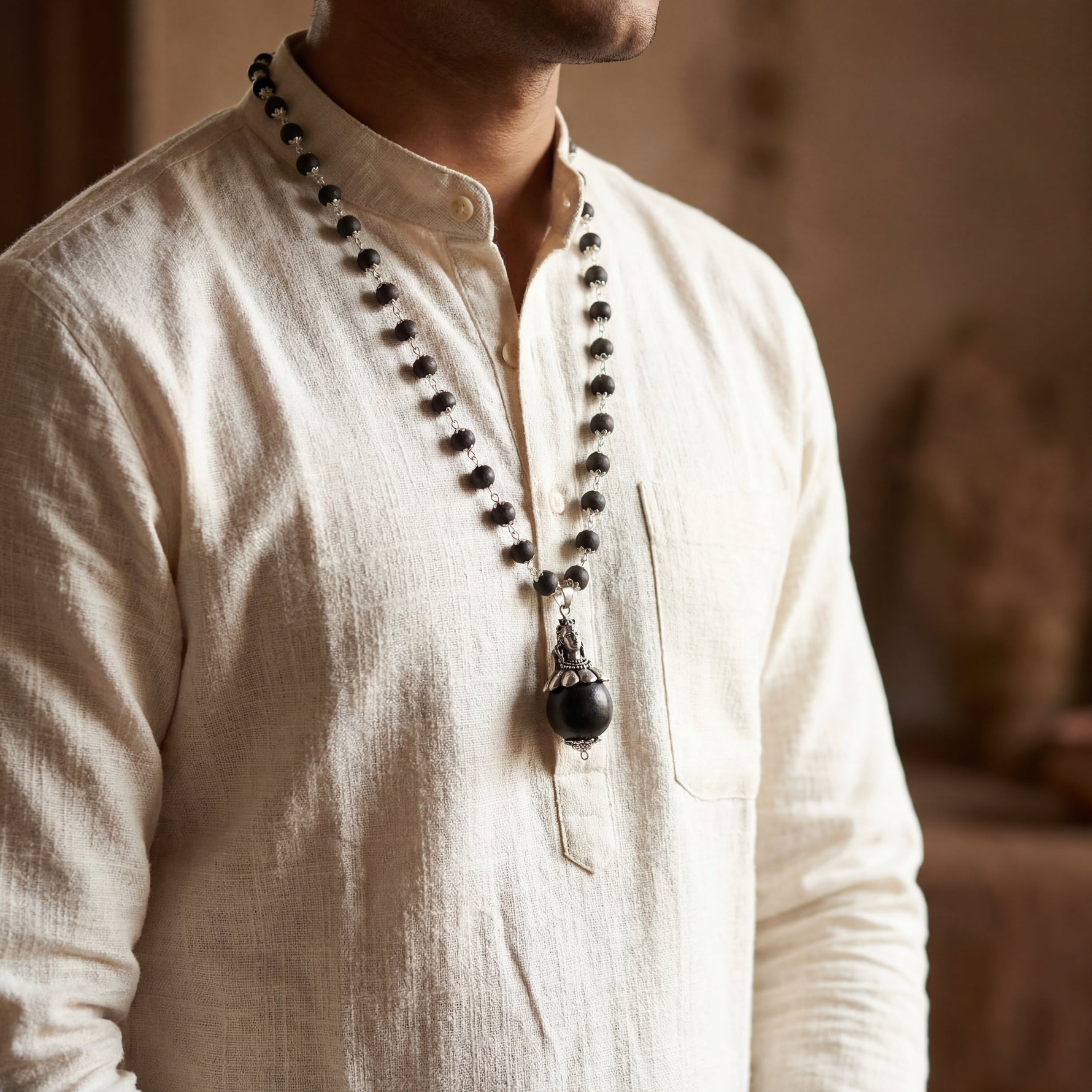 Karungali Mala with Karungali Bead and Adiyogi Pendant - view 8